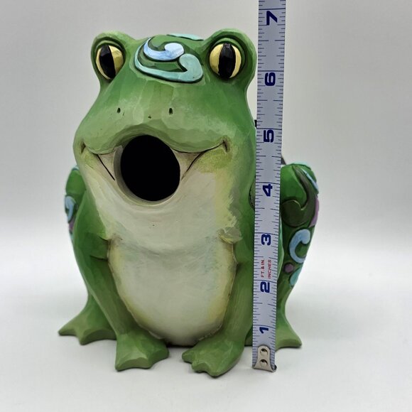 Jim Shore 2015 Outdoor Living Frog Birdhouse Resin w Chain NWT 637243 RETIRED - Picture 12 of 13